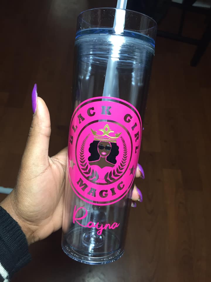 Pink Cup, Insulated Tumblers, Black Girl Tumbler, Afrocentric Gift