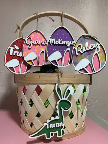 Easter Bunny Egg Basket Tag