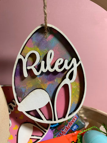 Easter Bunny Egg Basket Tag