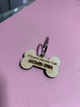 Wooden Bone Dog Tag keychain